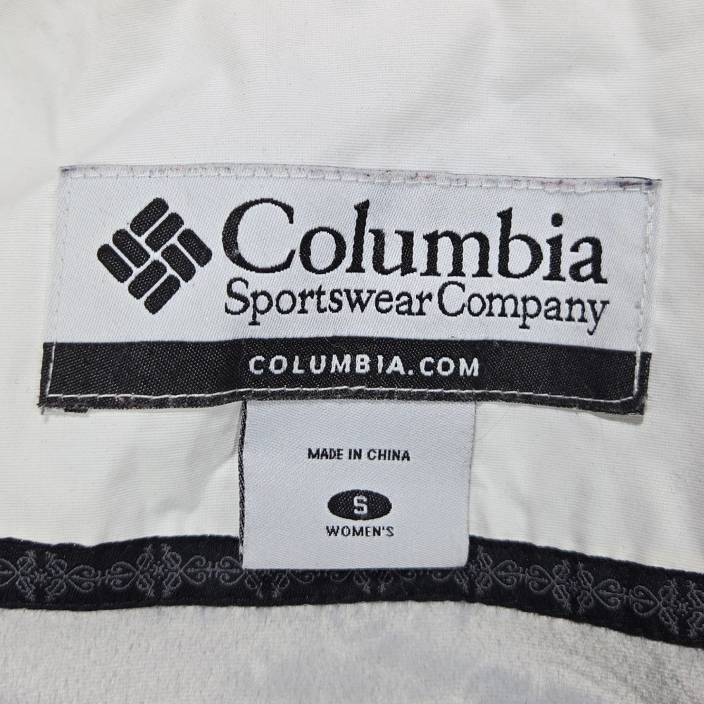 Columbia Ski Jacket Hooded Water Resistant Geometric Red White Womens Size S - Picture 7 of 9